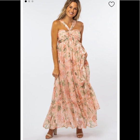 Robe De Maternité PinkBlush - Imprimé Floral Multicolore Avec Ceinture - Taille L - Neuve Avec étiquette